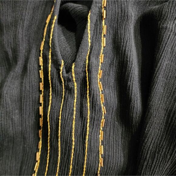 Lane Bryant black boho gold trimmed blouse plus size 18 20 2X new!! - Picture 7 of 8